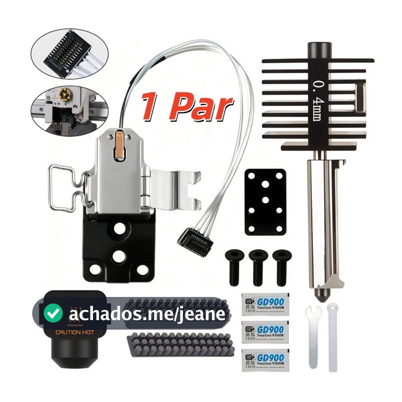Conjunto Hotend Bico + Bloco Aquecedor Pedra Sintética Compatível Bambu A1 A1 Mini Impressão 3D
