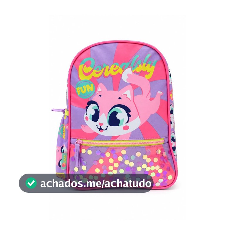 Mochila Puket Média Passeio Gata Cereal Personalizada
