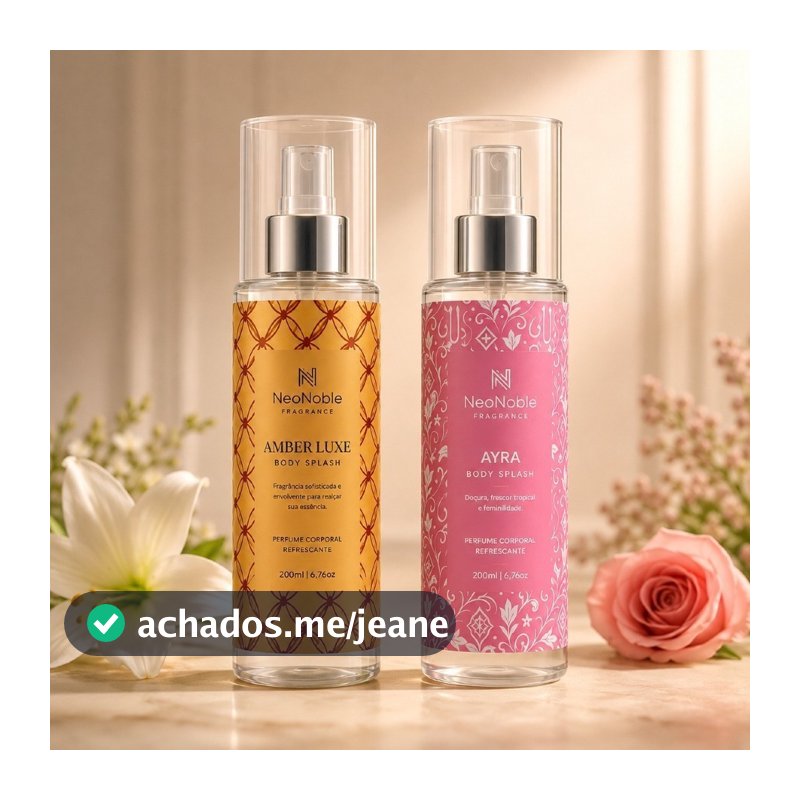 Kit 2 Body Splash Perfumes Feminino Árabe Ayra e Amber Royale 200ml