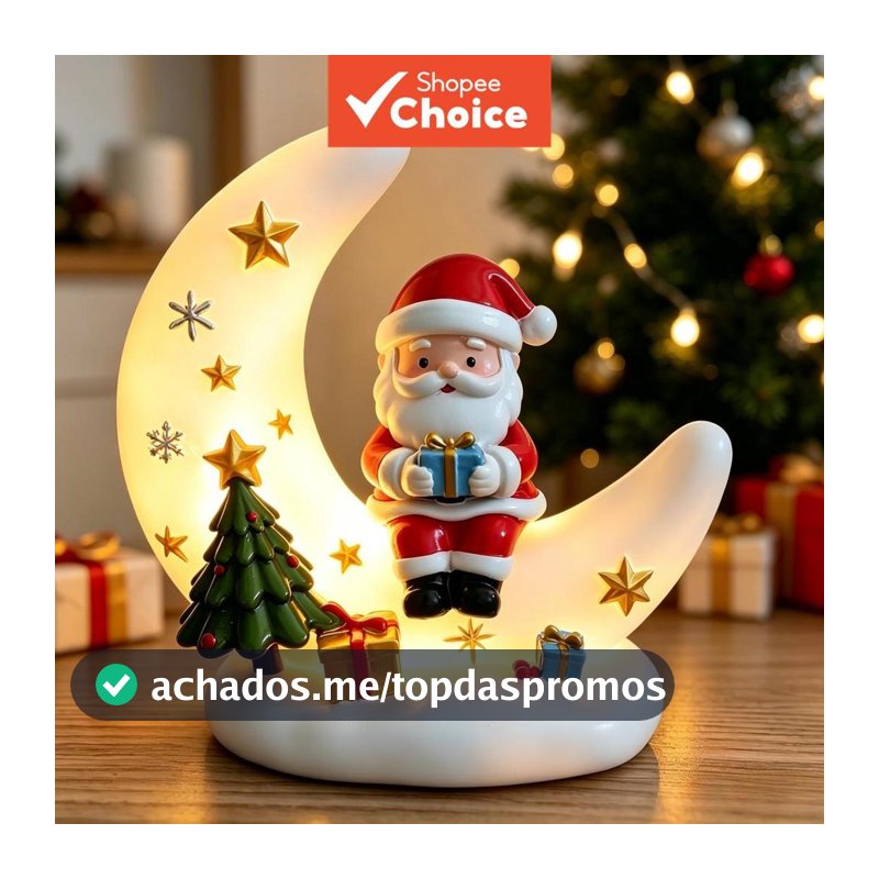 Ornamento De Resina De Luar De Natal , Decoração De Abajur De Lua De Papai Noel , Presente De Casa