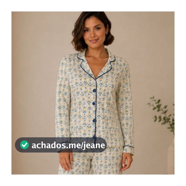 Pijama Longo Feminino Americano com Abertura Amamentação Inverno