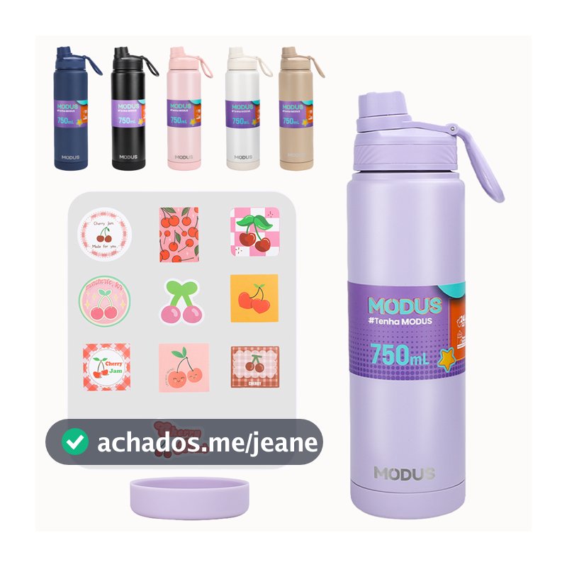 MODUS Garrafa Térmica Stainless Steel Vacuum Thermos 750ml Drinking Bottle with Rubberized Anti-Skid Base