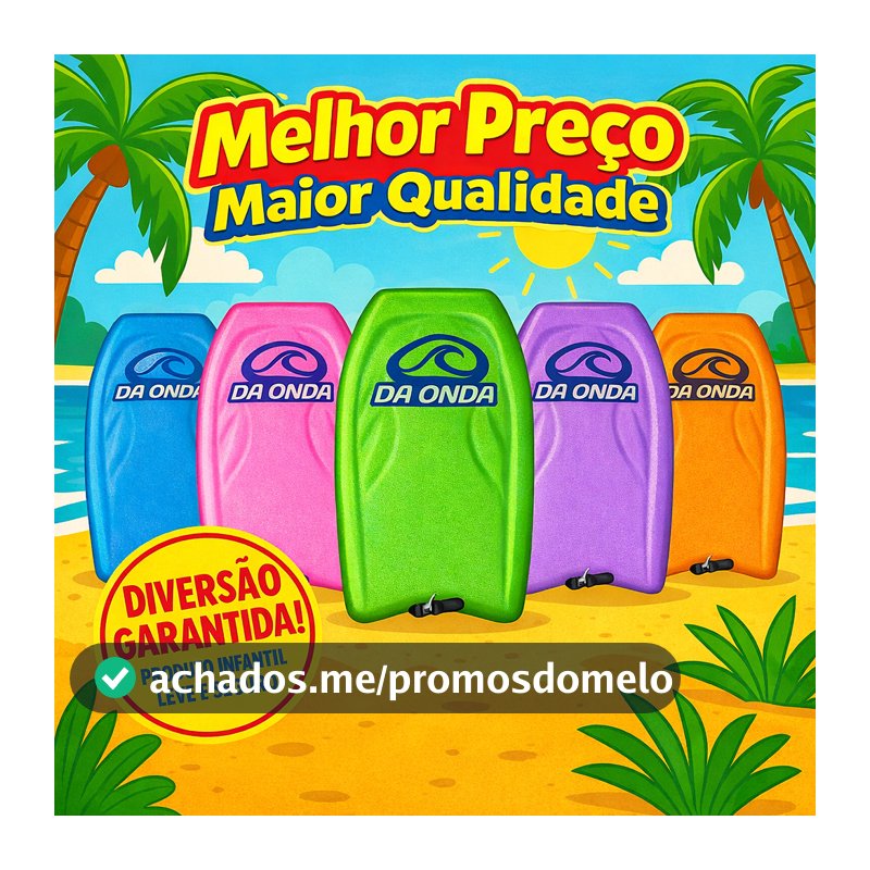 Prancha Surf BodyBoard Infantil Com Leash Praia Piscina
