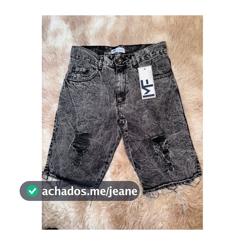 Bermuda jeans rasgado GRAFITE CINZA NOVIDAADE