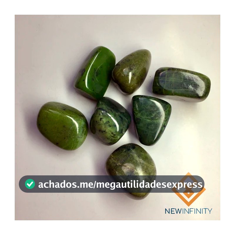 Pedra Jade Nefrita Jadeíta Rolada Cristal Natural 2cm serenidade e tranquilidade