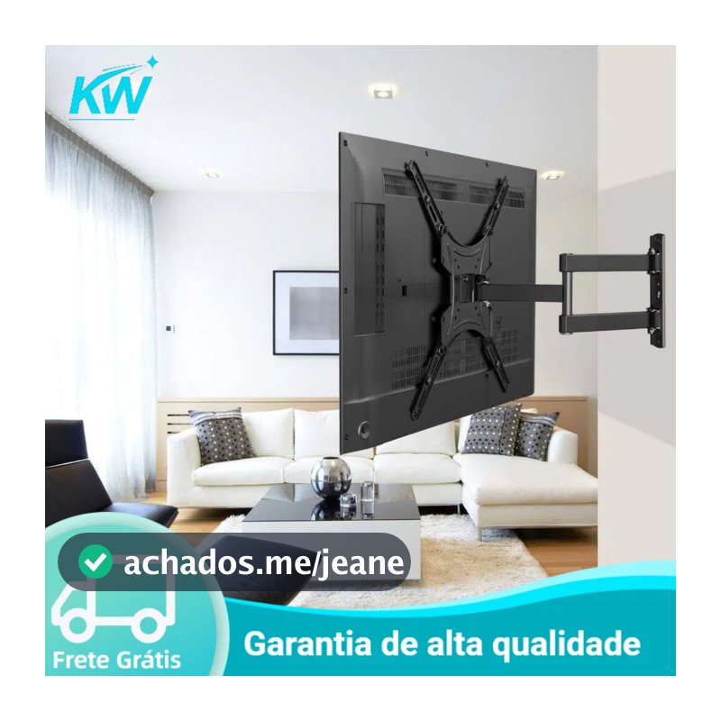 Suporte Articulado TV  Full Motion Para Parede 10-80 polegadas Fino Colado 5min Instalação  LED/LCD/OLED/QLED