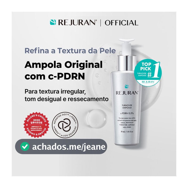 [REJURAN] Turnover Ampoule 30mL / 50mL | Textura da Pele, Ação Calmante, Clareamento e Luminosidade