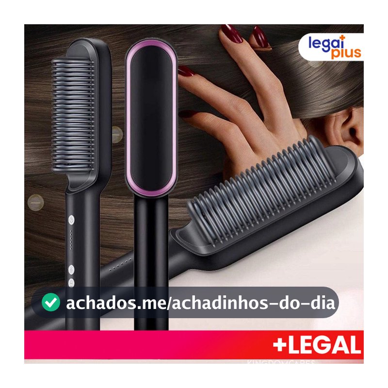 Escova Alisadora Bivolt 5 em 1 - Alisa, Hidrata, Modela, Alinha e Anti-Frizz&Escova aprimorada aleatória