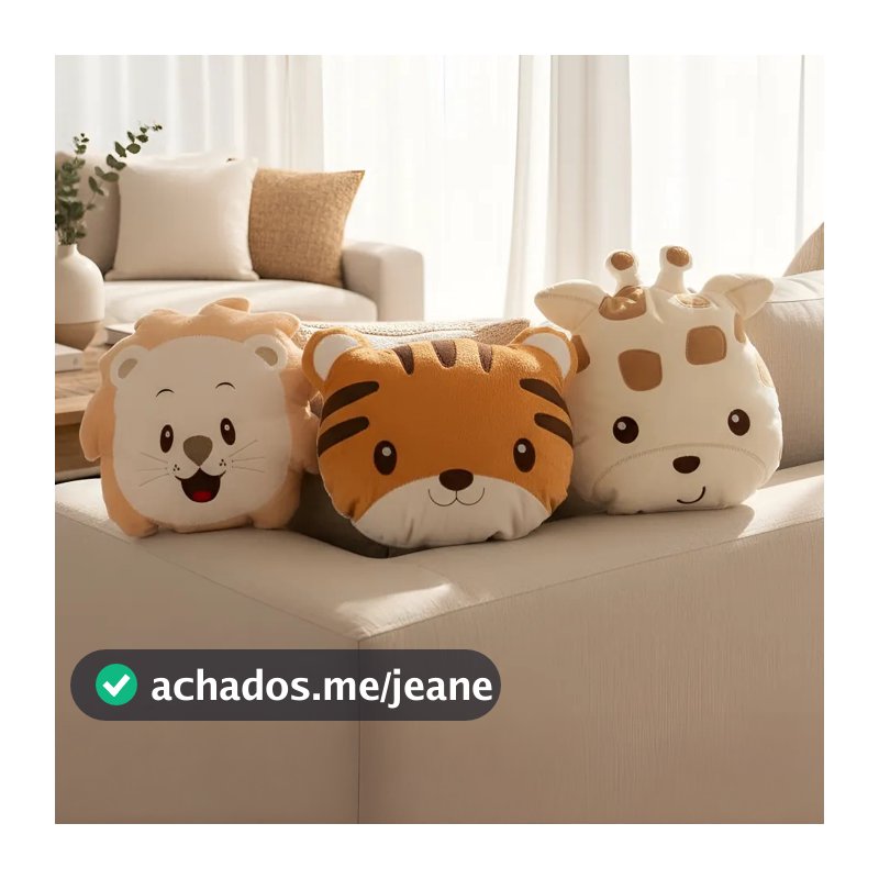 Kit Almofadas Decorativas Safari 03 Peças Quartinho Do Bebê