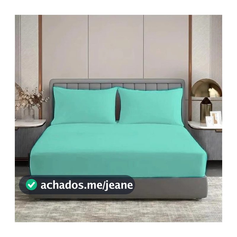 Kit Jogo Lençol forro De Cama casal Padrão 3 Peças Lisos slin Com Elástico 200 fios Oferta