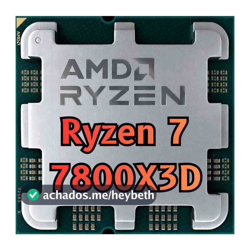 Processador AMD Ryzen 7 7800X3D, 4.2GHz, 5.0GHz Max Turbo, Cache 104MB, AM5, Com Vídeo Integrado