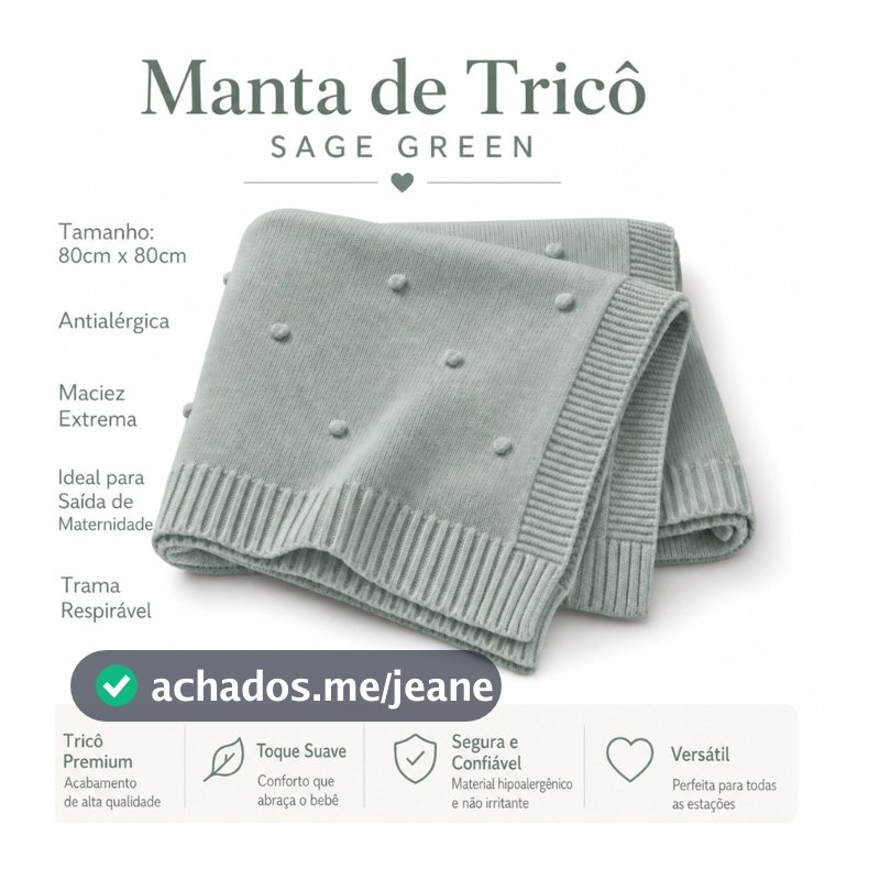 Manta Cobertor de Bebê Tricô Pipoquinha Unisexx RN Saída Maternidade Menino Menina