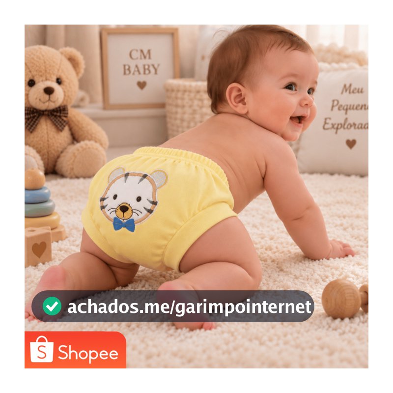 Kit 3 Tapa Fralda Bebê Infantil - Cobre Fralda Calcinha para Bebê Menina e Menino - CM Baby