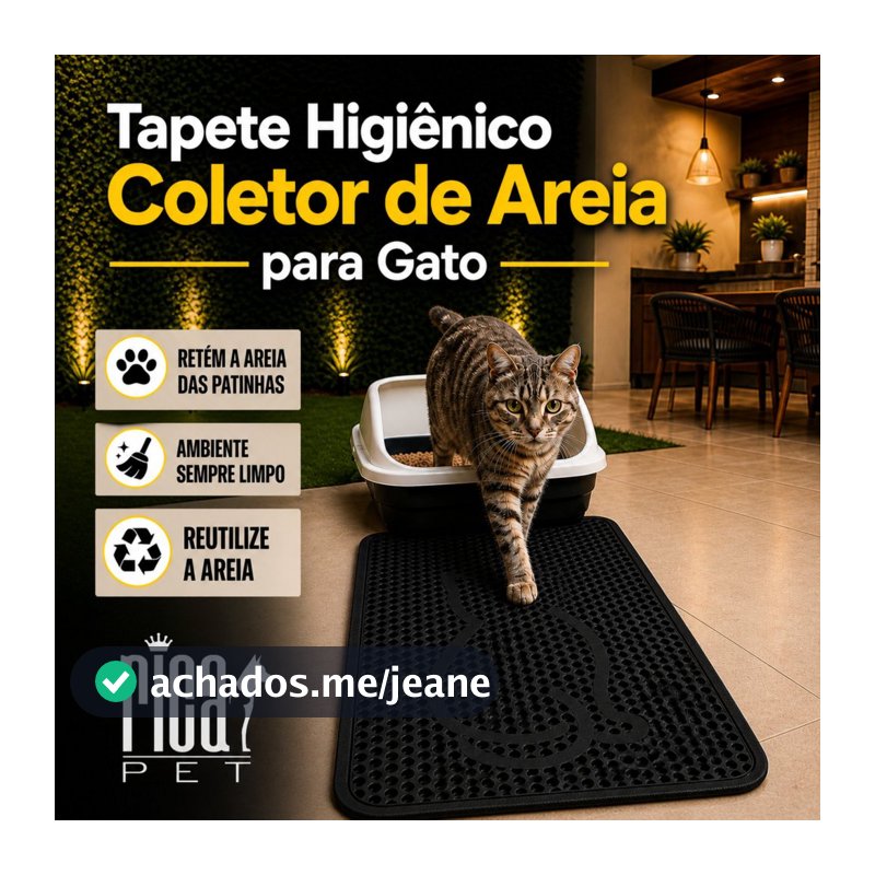 Tapete Limpa Patas Rosa Para Gatos - Coletor de Areia Pet 53x65 - Anti Sujeira Ricapet