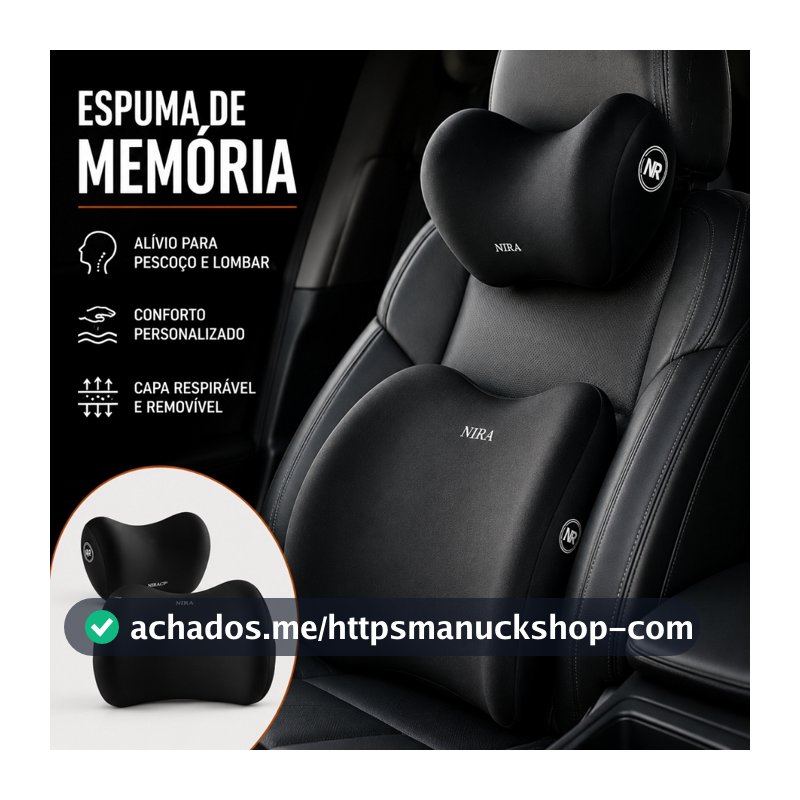 Conjunto de almofada lombar para encosto de cabeça de carro, suporte lombar, espuma de memória, travesseiro de pescoço