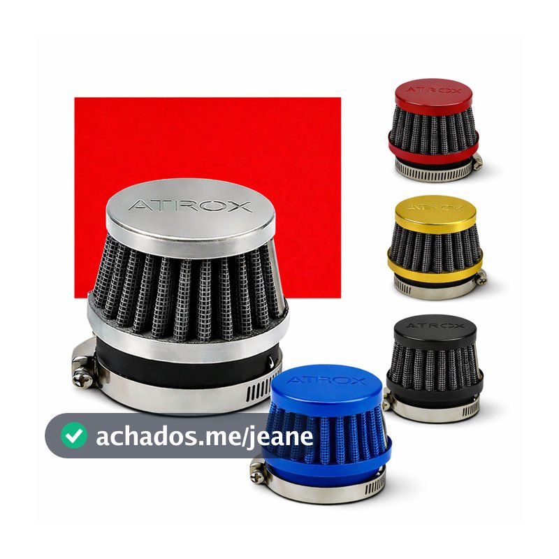 Filtro De Ar Moto Esportivo Reto Universal Com Adaptador