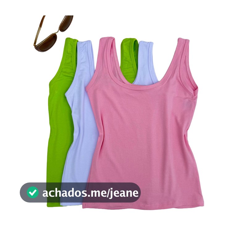Kit 3 ou 2 Regatas Femininas Com Alça Larga Básica Diário Casual Moda Feminina Praia Academia Essencial