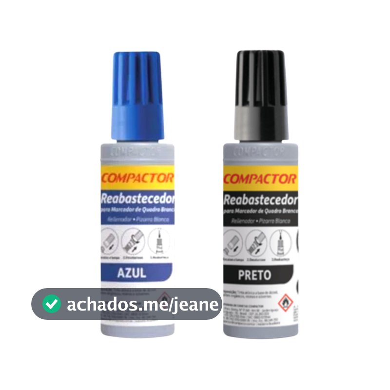 Kit 2 Reabastecedores Para Marcador de Quadro Branco - COMPACTOR