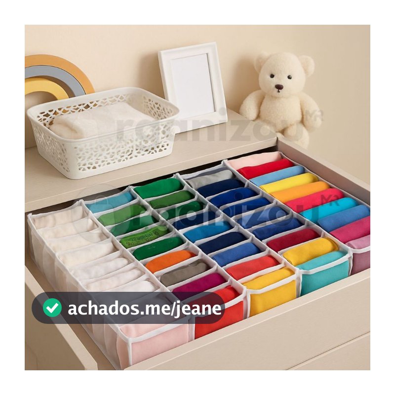 Kit 5 Colmeias Organizadoras de Gavetas com 10 Divisórias para Meias, Roupas Íntimas e Fraldas