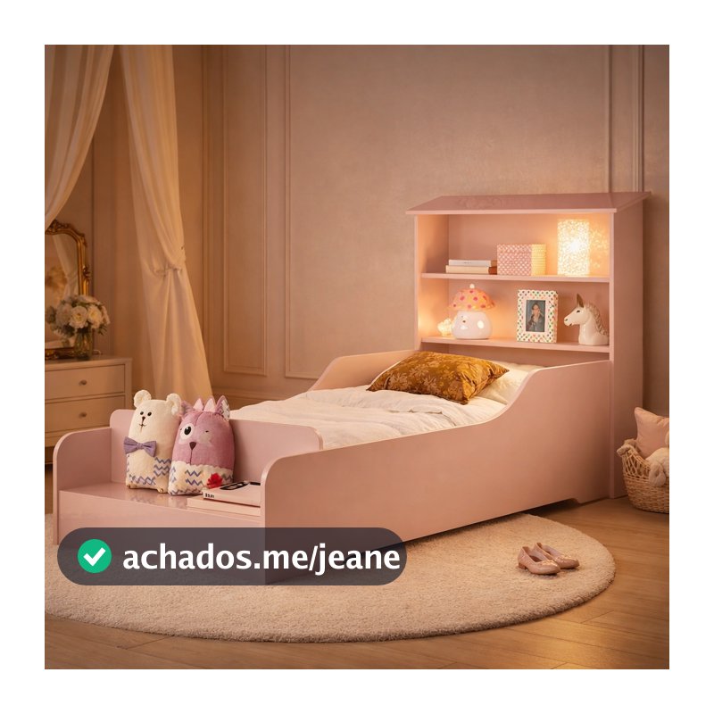 Cama Casinha Liz Infantil Montessoriana P/ Quarto Com Proteção Lateral  + Colchão Juvenil D18