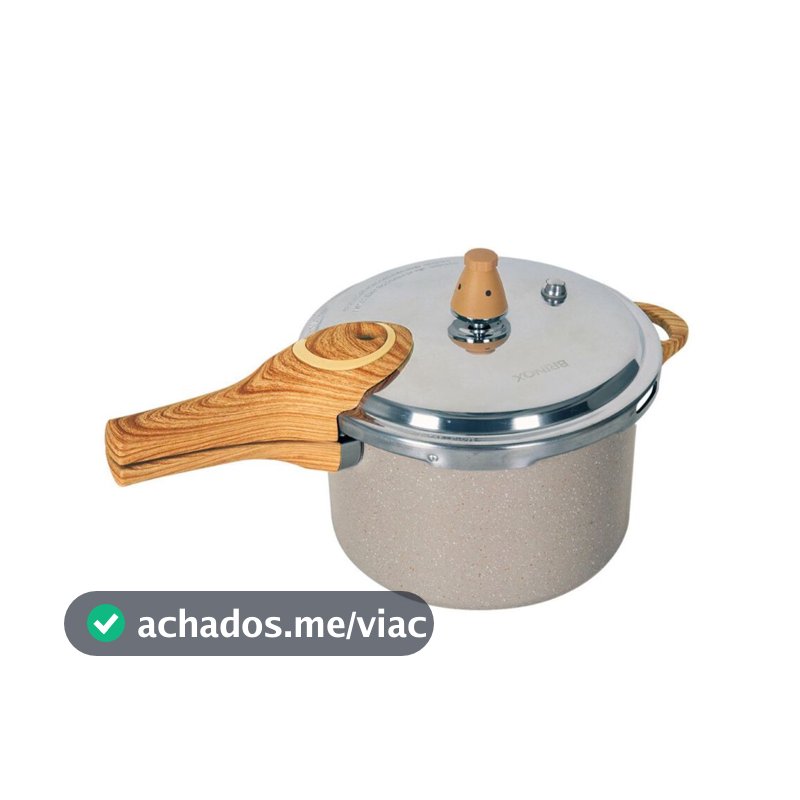 Panela de Pressão Brinox Ceramic Life Pressure Indução 4,2L Cor Areia - Antiaderente Cerâmico