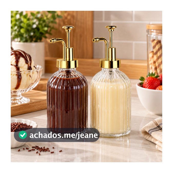 2un Dispensador 300ml para Calda Café Xarope Estação de Café Dispensador para Cozinha