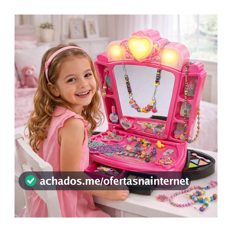 Maquiagem Infantil Penteadeira Miçangas Acessórios Beleza Princesa Presente Escolha o Modelo