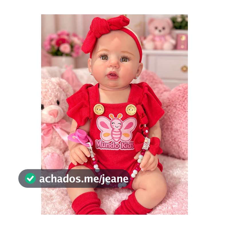 Boneca Bebê Reborn Abigail  Olhos Castanhos Realista 48cm