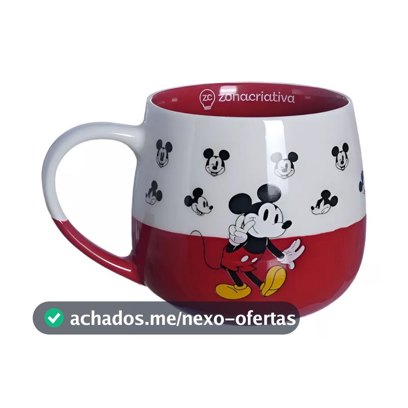 Caneca Mickey Mouse Oficial Disney 400ml Maggie Presente