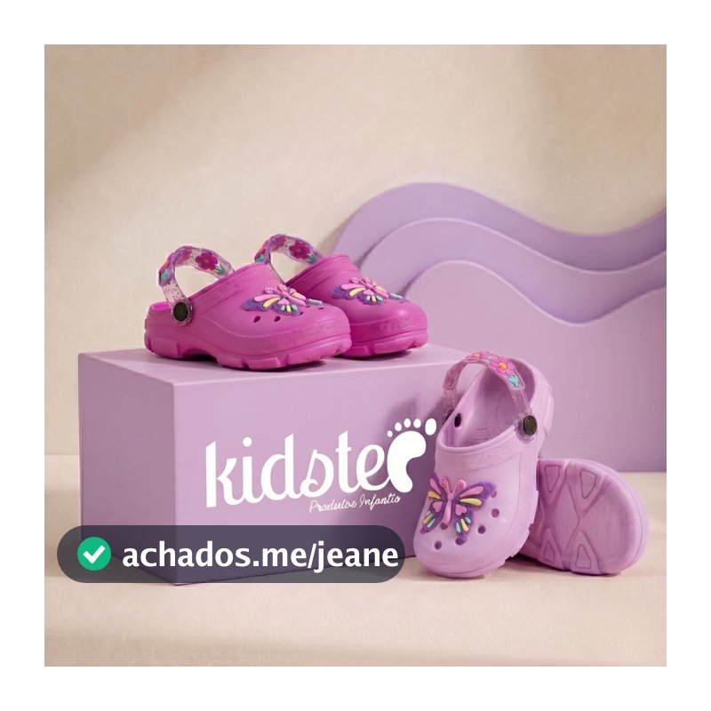 Sandália Menina Infantil Borboleta Babuche