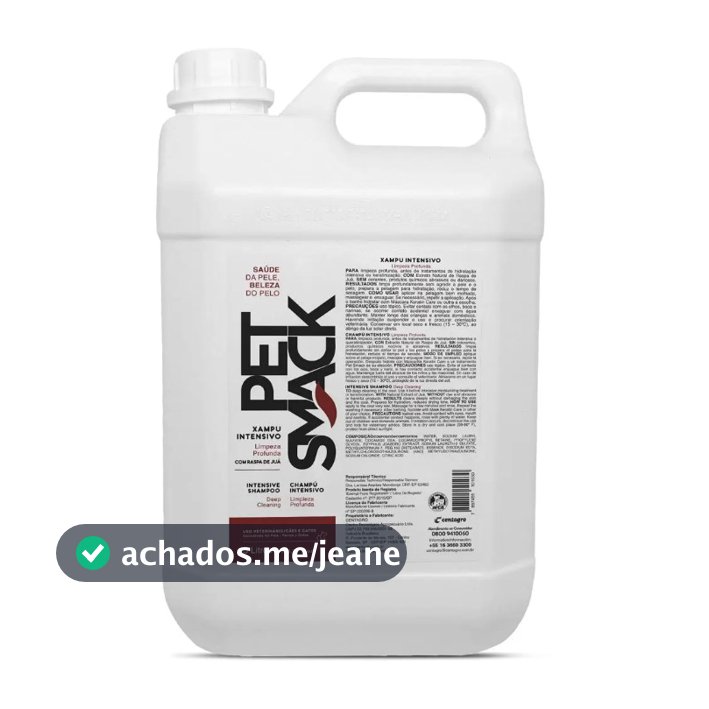 Pet Smack Shampoo Intensivo 5L Limpeza Profunda para Cães e Gatos Centagro
