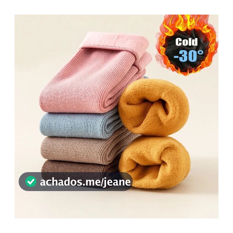Combo Meias Térmicas de Inverno feminina – Pelúcia Interna Quentinha 2 a 4 Pares