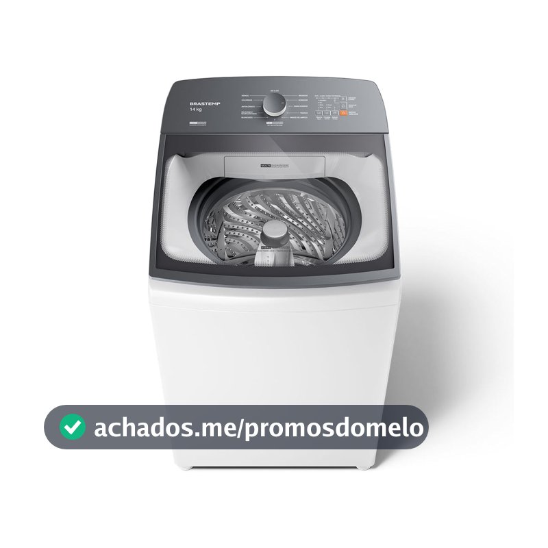 Máquina de Lavar Branca 14kg Brastemp com Smart Sensor e Reduzir Tempo - BWJ14AB