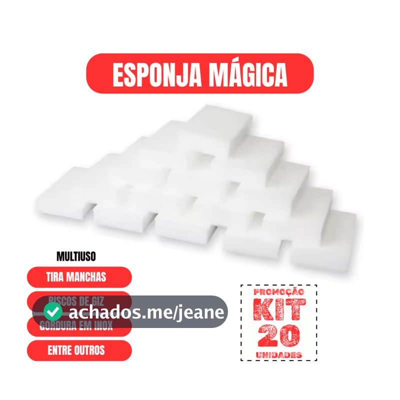 KIT COM ATÉ 20 ESPONJA MÁGICA TIRA MANCHAS RISCOS MÁGICA BRANCA MULTIUSO DESENGORDURA - ENVIO RÁPIDO