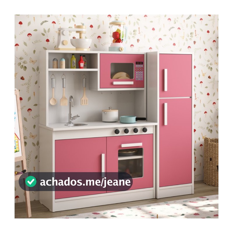 Kit Cozinha Infantil Grande Completa Brinquedo Criança com Fogão, Pia e Geladeira
