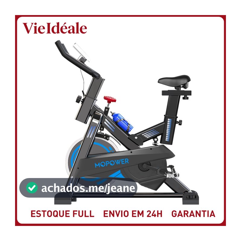 Bicicleta Spinning Profissional 15kg Roda Inércia - Suporta 150kg  | Display Digital | Silenciosa | Altura Ajustável