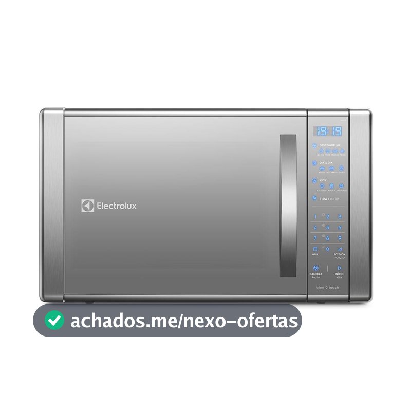 Micro-ondas Electrolux 31L cor Inox Espelhado com Função Grill e Painel Blue Touch (ME41X)