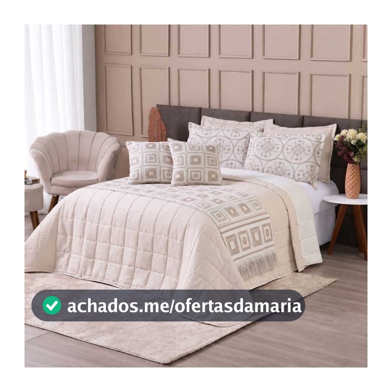 Kit Cobre Leito Casal Queen 6 Peças Thaeme Franja Sem Enchimentos 2,60mx2,50m