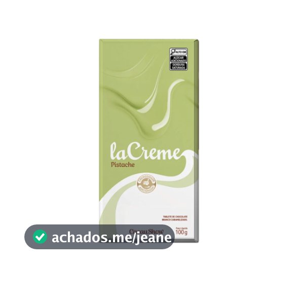 Tablete laCreme de Chocolate Branco com Pistache 100g