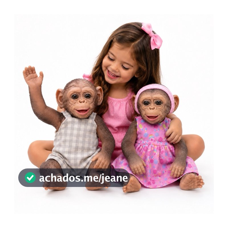 Boneco Realista Macaco Bebê Macio Olhos Naturais Alta Qualidade Infantil 30CM Pronta Entrega