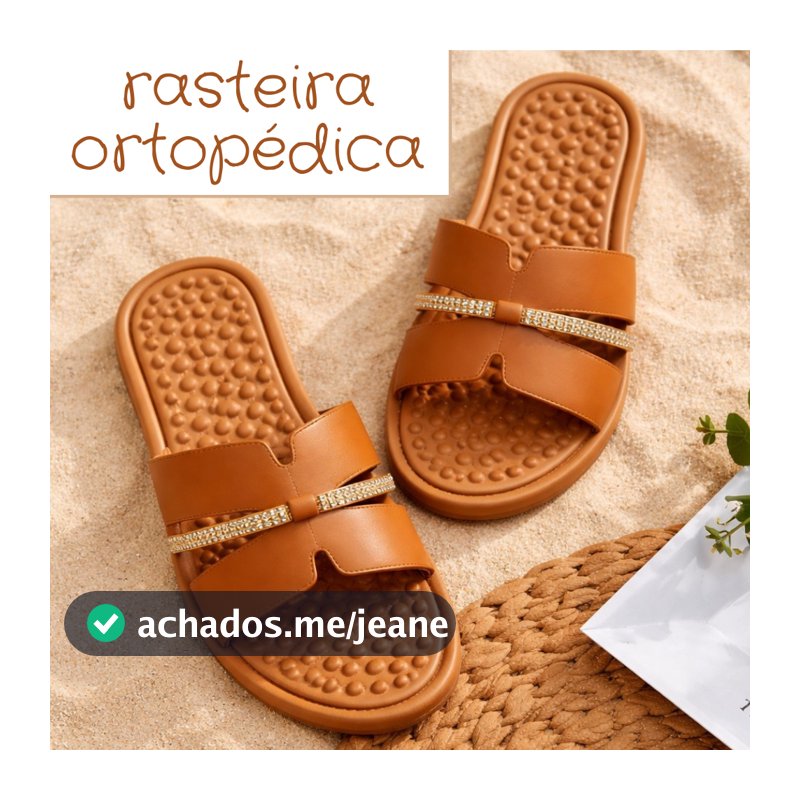 Sandália Feminina Flat Rasteira Ortopédica  Rasteirinha Tendência Dia a Dia Blogueira Florear