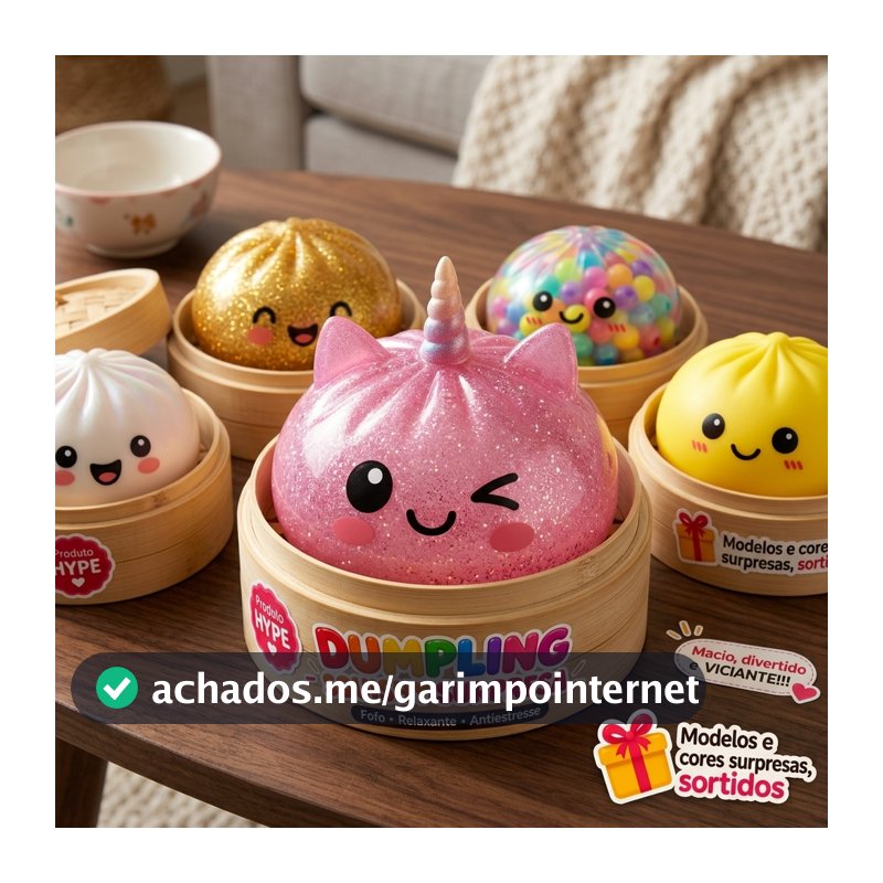 Squishy Dumpling Brinquedo Super Macio Sensorial Antiestresse Baozi Pãozinho Bun Fidget Taba Surpresa Sortido