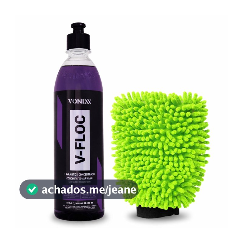 Shampoo Automotivo Vonixx V-Floc 500ml PH Neutro + Luva Microfibra JS