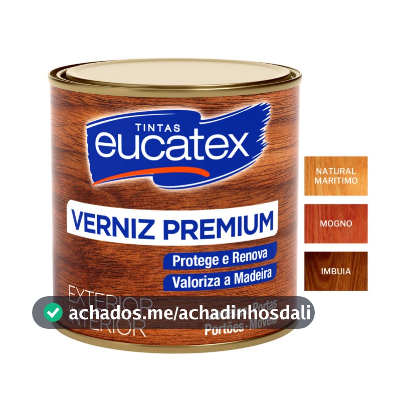 Verniz Brilhante para Madeira Moveis 225ml Pequenos Reparos Eucatex