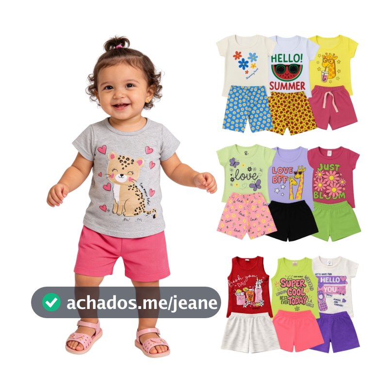 Kit Sortido 10 Peças de Roupas Bebê Menina Infantil - Kit com 5 conjuntos Bebê Menina Infantil