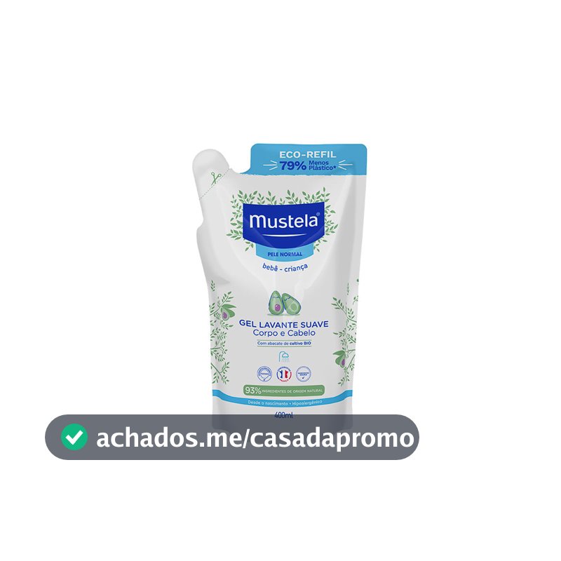 Mustela Gel Lavante Suave com Abacate Orgânico Refil 400ml