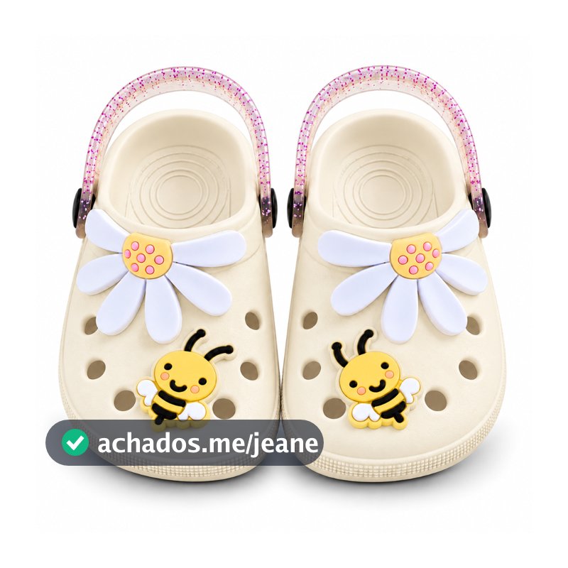 Babuche Infantil Menina Sandália Papete Feminina Abelha Flor Margarida Confortável Leve Macia Antiderrapante