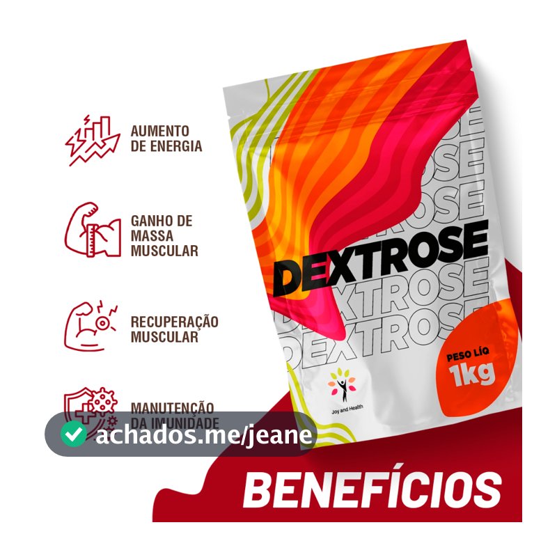 Dextrose Carboidrato Simples 1kg Energia Rápida Recuperação Performance Joy & Health