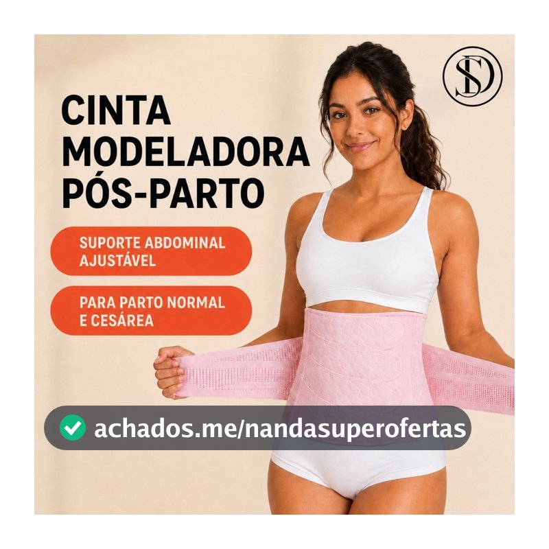 Cinta Modeladora Pós-Parto com Suporte Abdominal Ajustável para Parto Normal e Cesárea