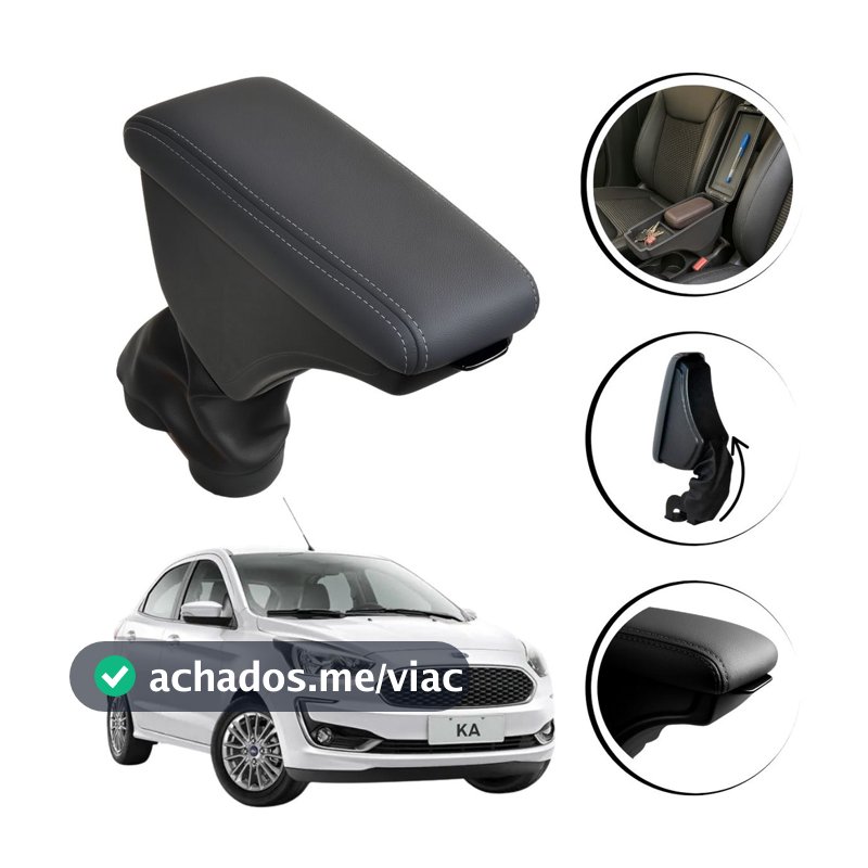 Apoio de Braço Com Porta Objetos Articulado Para Ford Ka kA+ Sedan / Hatch 2015 -2020